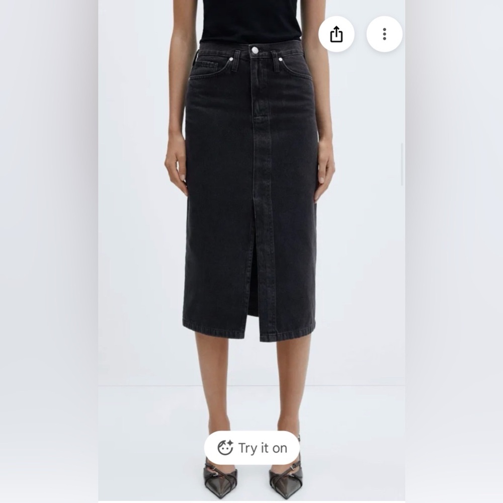 Mango Charcoal Pencil Skirt